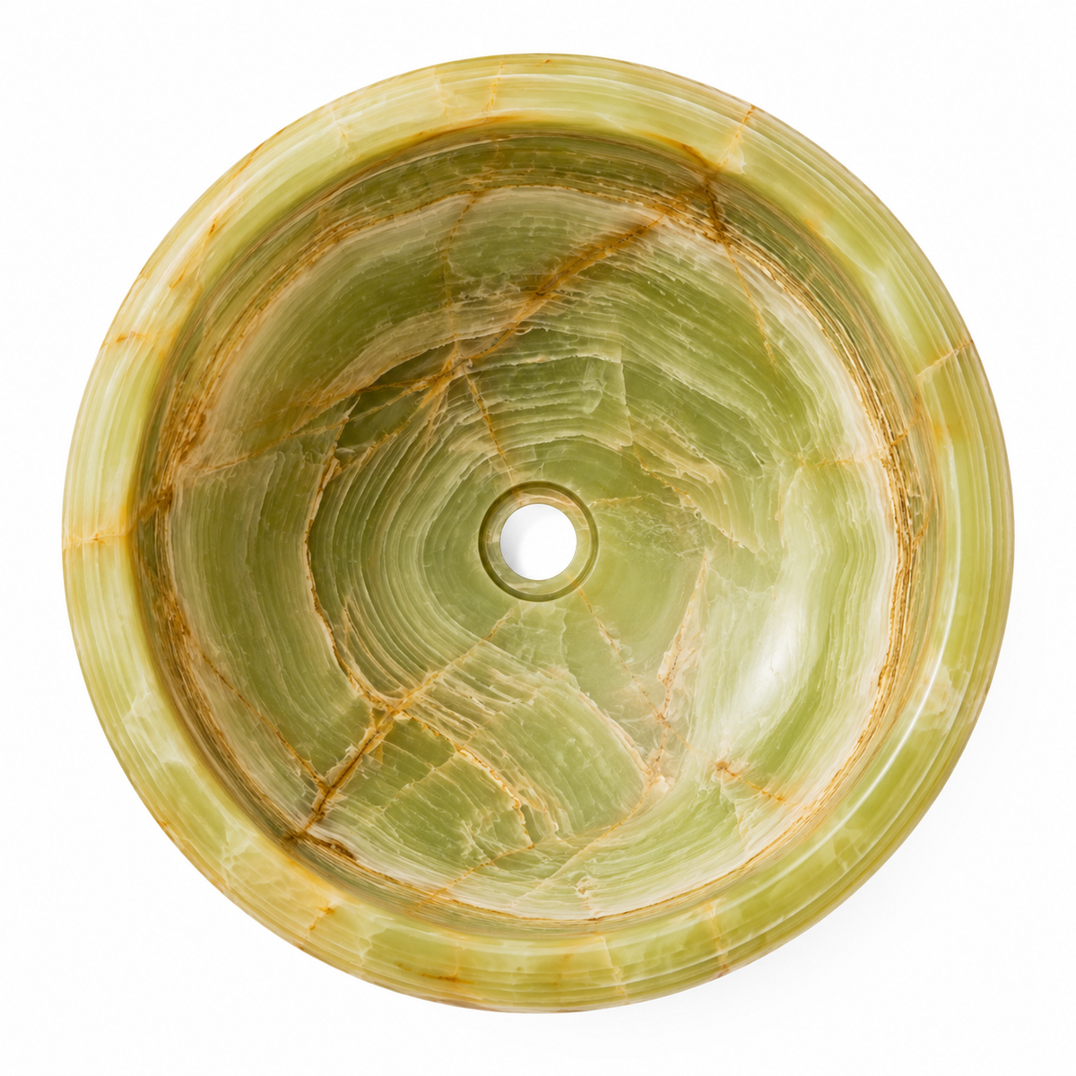 Handcrafted Natural Onyx Marble Vessel Sink – Luxury Bathroom Vanity Basin, 16" x 16" x 6"