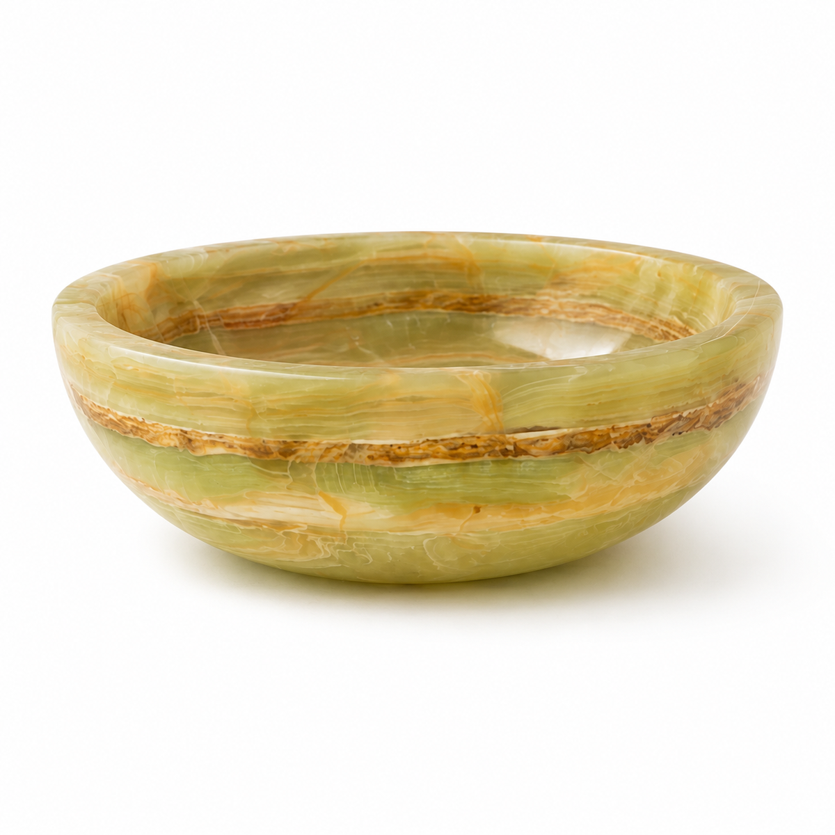 Handcrafted Natural Onyx Marble Vessel Sink – Luxury Bathroom Vanity Basin, 16" x 16" x 6"